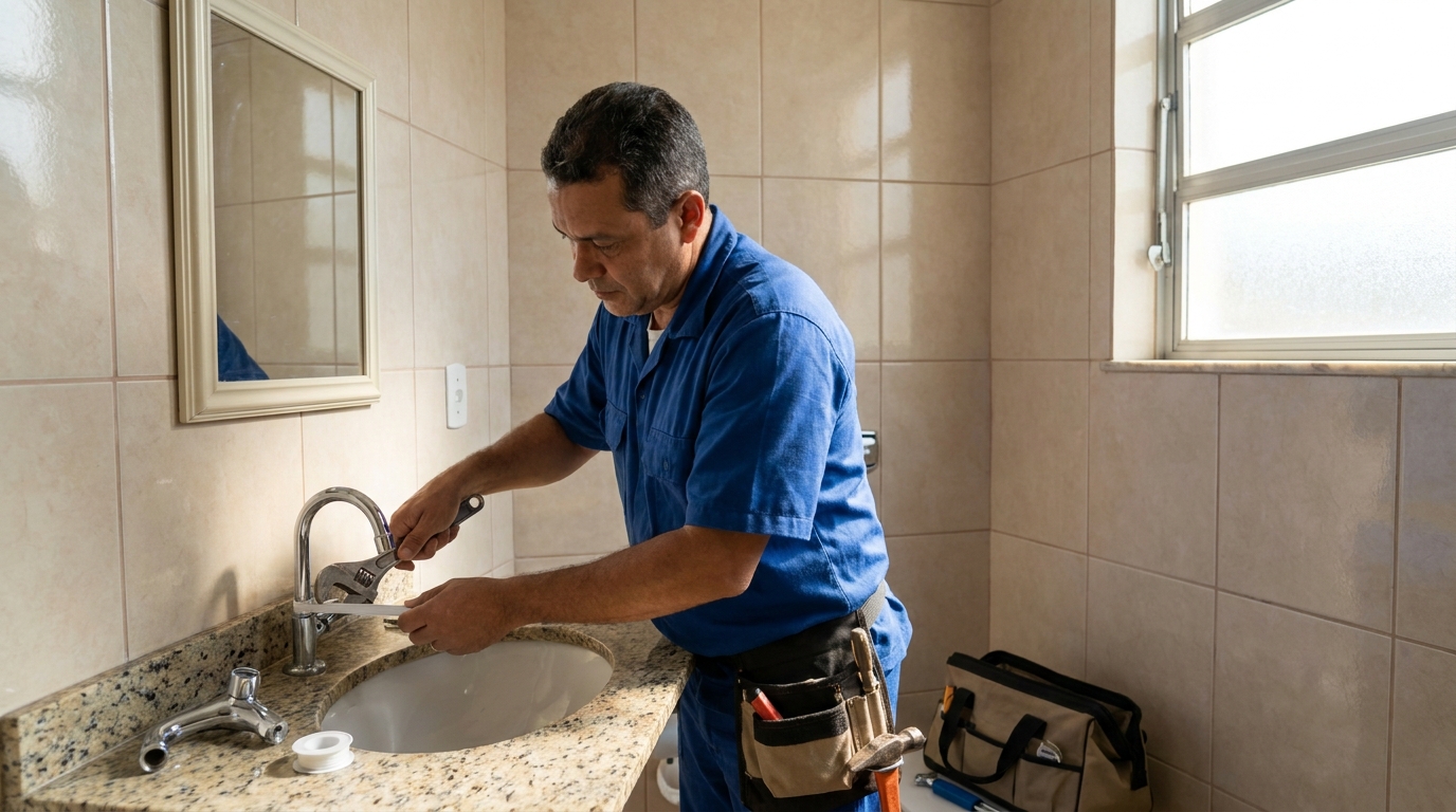 Instalação de torneira de banheiro em Serra‑ES